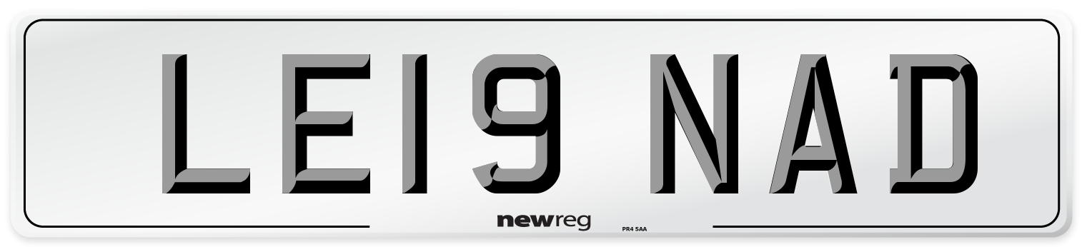 LE19 NAD Number Plate from New Reg